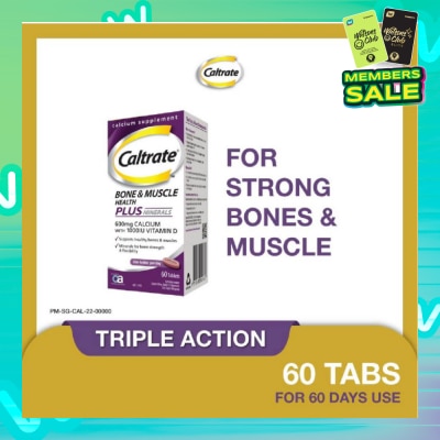 CALTRATE Bone & Muscle Health Plus Triple Action Calcium + 1000IU Vitamin D + Minerals Supplement Tablet 60s