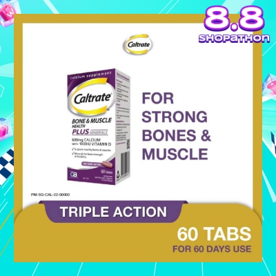CALTRATE Bone & Muscle Health Plus Triple Action Calcium + 1000IU Vitamin D + Minerals Supplement Tablet 60s