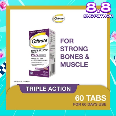 CALTRATE Bone & Muscle Health Plus Triple Action Calcium + 1000IU Vitamin D + Minerals Supplement Tablet 60s