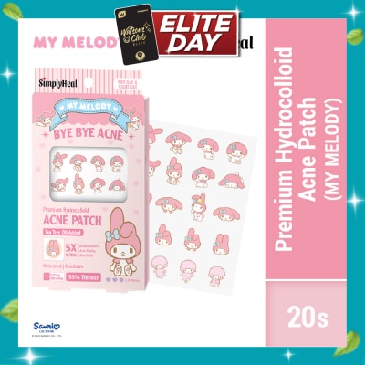 SIMPLYHEAL My Melody Day & Night Premium Hydrocolloid Acne Patch 20s image