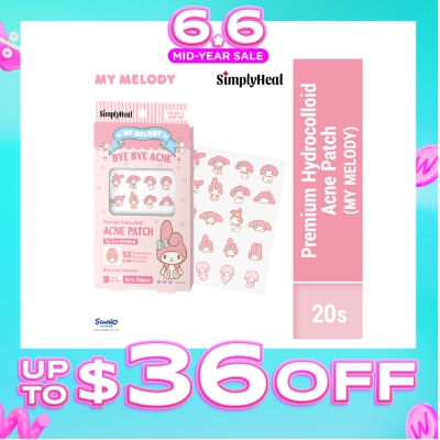 SIMPLYHEAL - My Melody Day & Night Premium Hydrocolloid Acne Patch 20s