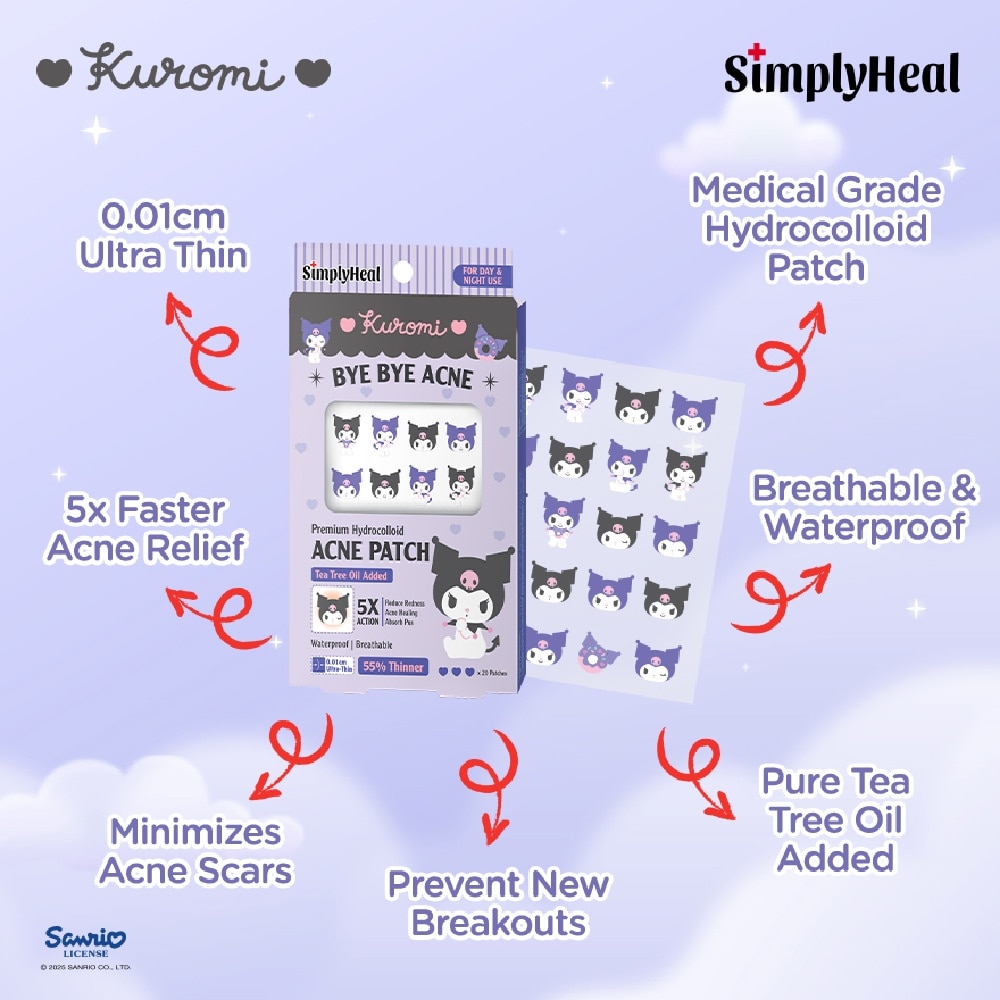 Kuromi Day & Night Premium Hydrocolloid Acne Patch 20s