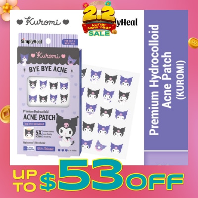 SIMPLYHEAL Kuromi Day & Night Premium Hydrocolloid Acne Patch 20s
