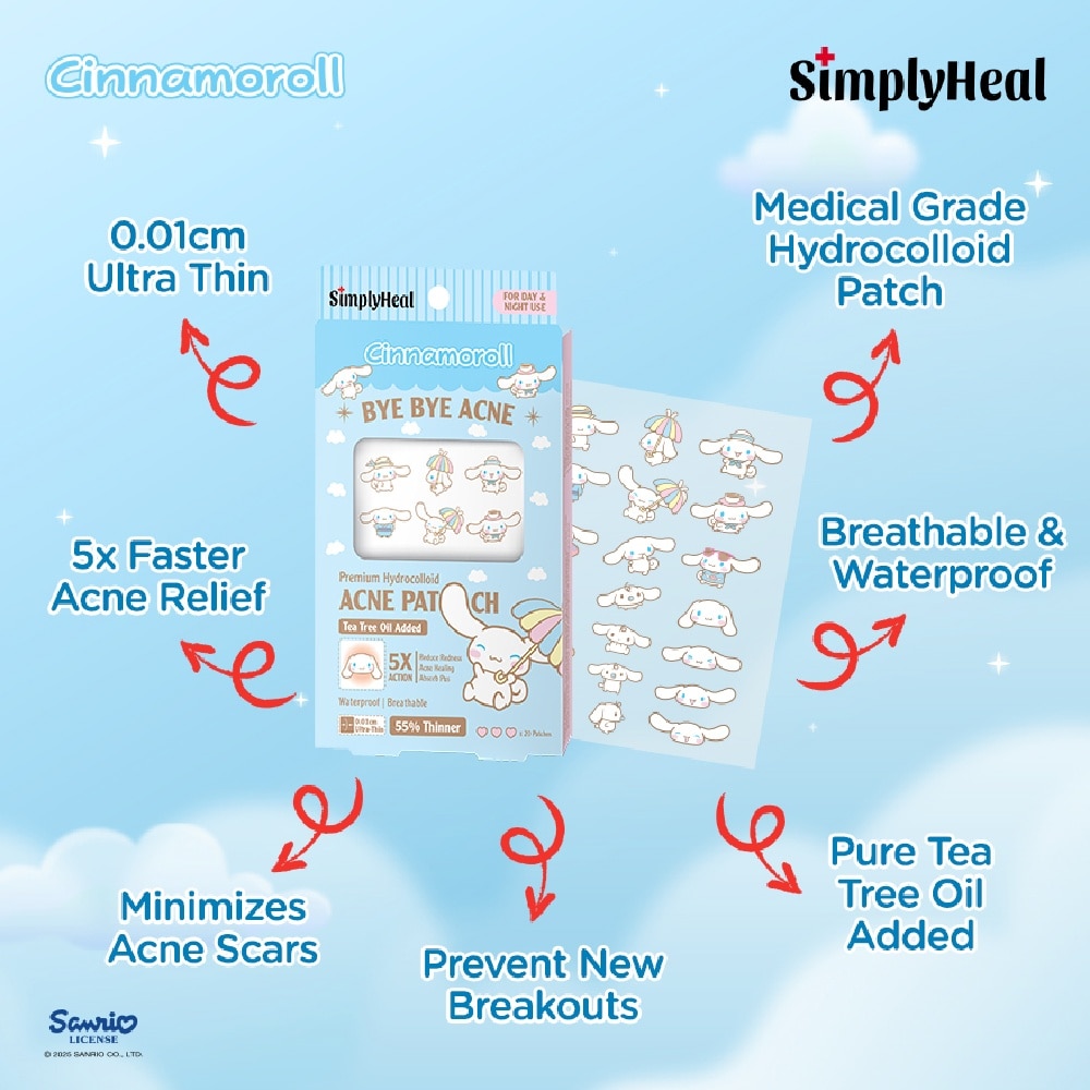 Cinnamoroll Day & Night Premium Hydrocolloid Acne Patch 20s