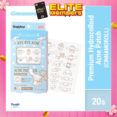 SIMPLYHEAL Cinnamoroll Day & Night Premium Hydrocolloid Acne Patch 20s