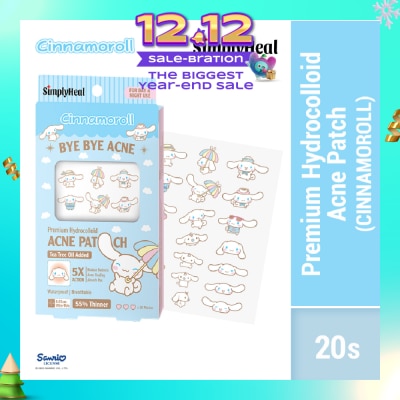 SIMPLYHEAL Cinnamoroll Day & Night Premium Hydrocolloid Acne Patch 20s