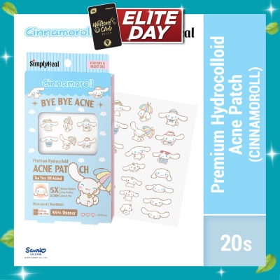 SIMPLYHEAL Cinnamoroll Day & Night Premium Hydrocolloid Acne Patch 20s image