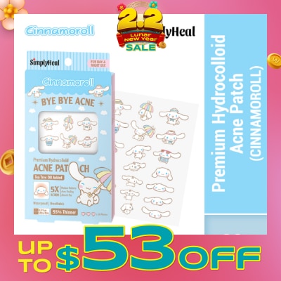SIMPLYHEAL Cinnamoroll Day & Night Premium Hydrocolloid Acne Patch 20s