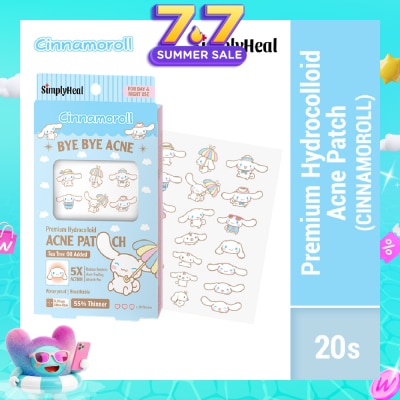SIMPLYHEAL - Cinnamoroll Day & Night Premium Hydrocolloid Acne Patch 20s