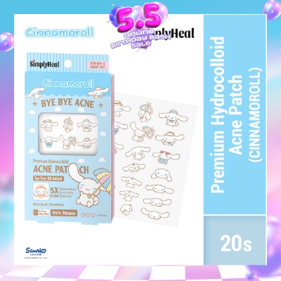 SIMPLYHEAL - Cinnamoroll Day & Night Premium Hydrocolloid Acne Patch 20s