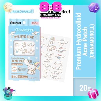 SIMPLYHEAL - Cinnamoroll Day & Night Premium Hydrocolloid Acne Patch 20s