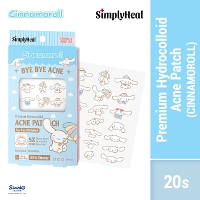 SIMPLYHEAL Cinnamoroll Day & Night Premium Hydrocolloid Acne Patch 20s
