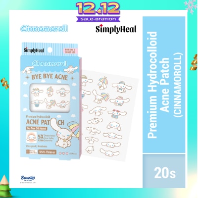SIMPLYHEAL Cinnamoroll Day & Night Premium Hydrocolloid Acne Patch 20s