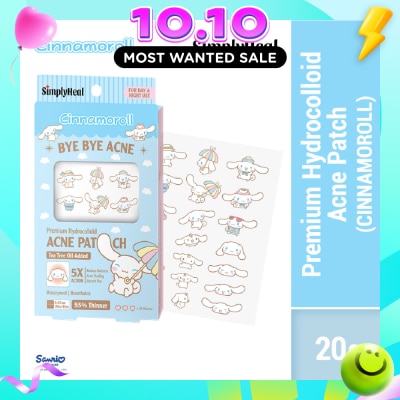 SIMPLYHEAL Cinnamoroll Day & Night Premium Hydrocolloid Acne Patch 20s image