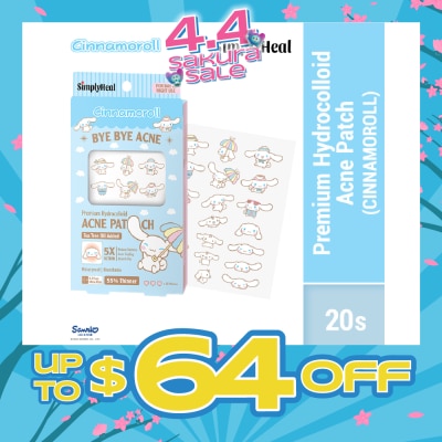 SIMPLYHEAL - Cinnamoroll Day & Night Premium Hydrocolloid Acne Patch 20s