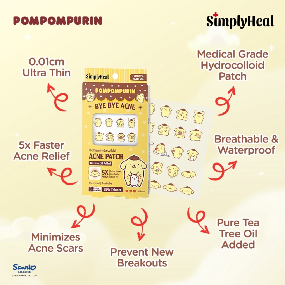 Pompompurin Day & Night Premium Hydrocolloid Acne Patch 20s