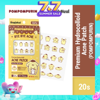 SIMPLYHEAL - Pompompurin Day & Night Premium Hydrocolloid Acne Patch 20s