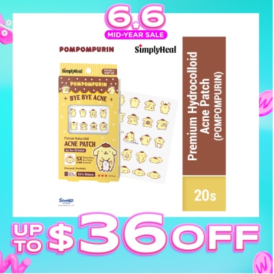 SIMPLYHEAL - Pompompurin Day & Night Premium Hydrocolloid Acne Patch 20s