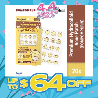 SIMPLYHEAL - Pompompurin Day & Night Premium Hydrocolloid Acne Patch 20s