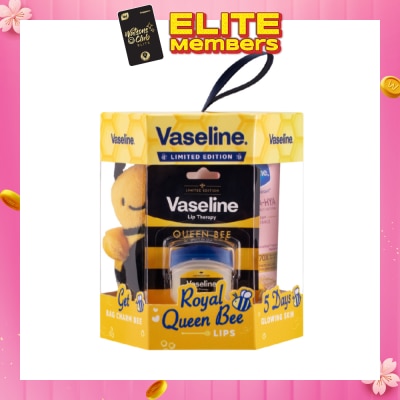 VASELINE Limited Edition Royal Queen Bee Lip Therapy & Gluta-Hya Lotion Set with Bag Charm 1s