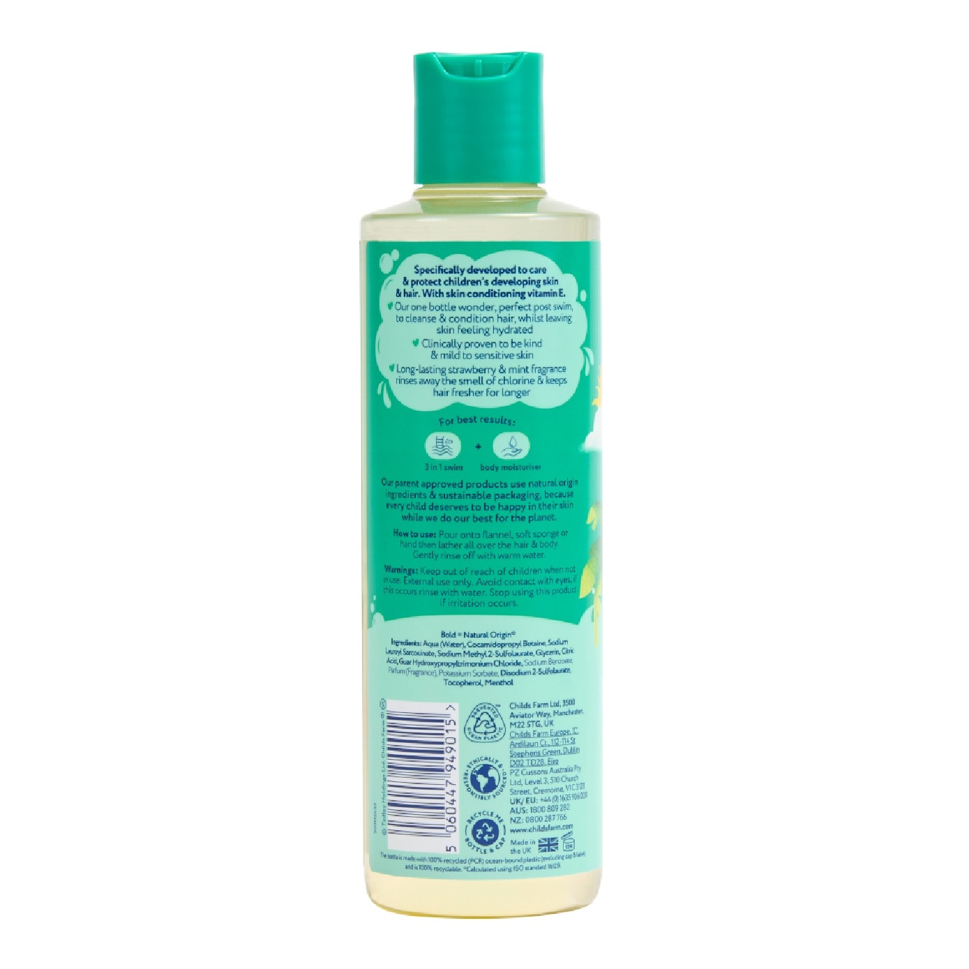 3-in-1 Swim Hair and Body Wash Strawberry & Mint 250ml