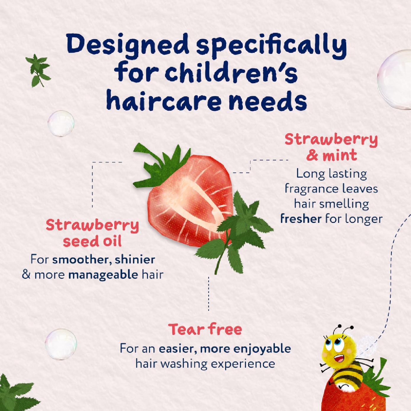 Tangle-Taming Hair Detangler Strawberry & Mint 100ml