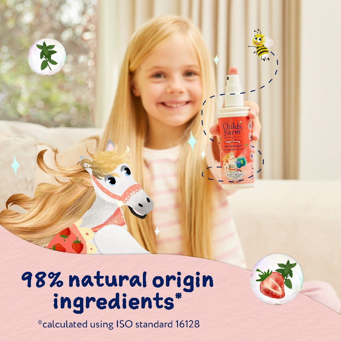 Tangle-Taming Hair Detangler Strawberry & Mint 100ml