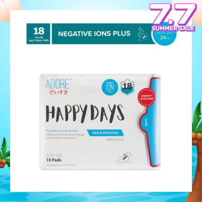 ADORE Happy Days Ultra Slim Negative Ions Plus Sanitary Pad 24cm (For Daily use) 10s