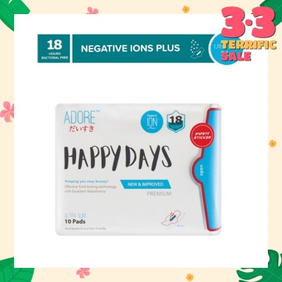 ADORE Happy Days Ultra Slim Negative Ions Plus Sanitary Pad 24cm (For Daily use) 10s