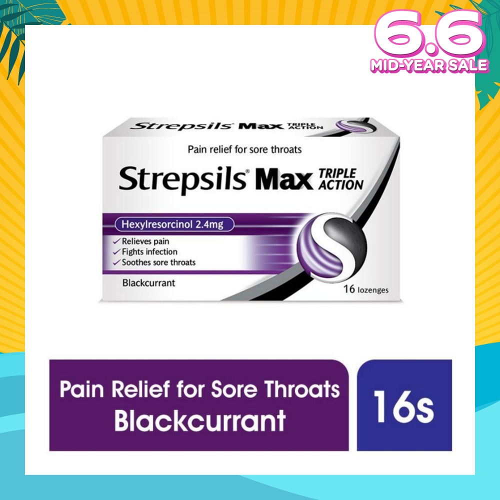 Lozenges Soothing Relief for Sore Throat Max Triple Action 16s