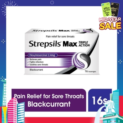 STREPSILS Lozenges Soothing Relief for Sore Throat Max Triple Action 16s