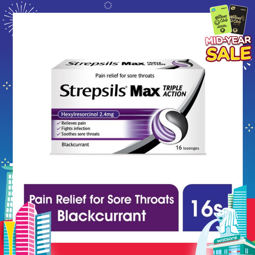 Lozenges Soothing Relief for Sore Throat Max Triple Action 16s