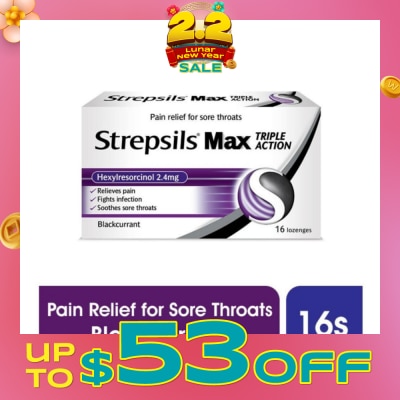 STREPSILS Lozenges Soothing Relief for Sore Throat Max Triple Action 16s