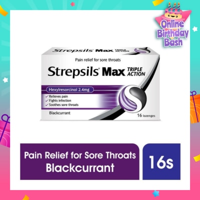 STREPSILS Lozenges Soothing Relief for Sore Throat Max Triple Action 16s