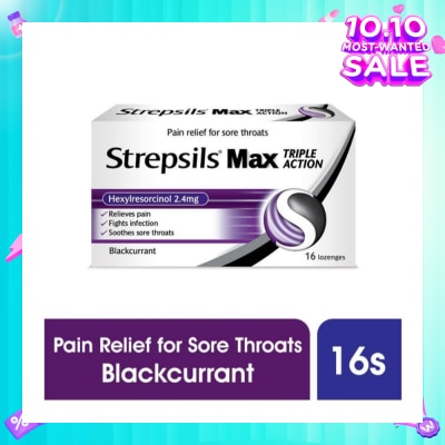 STREPSILS Lozenges Soothing Relief for Sore Throat Max Triple Action 16s