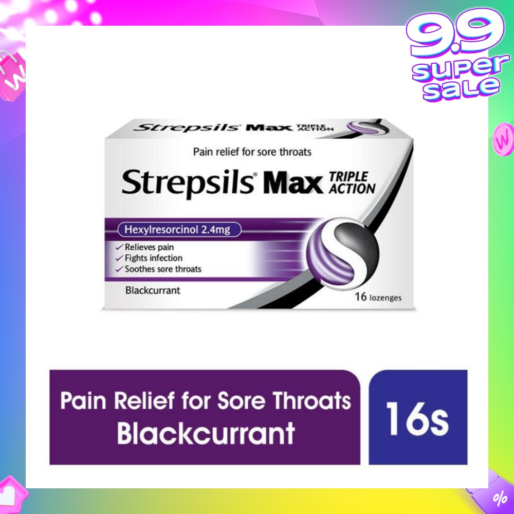 Lozenges Soothing Relief for Sore Throat Max Triple Action 16s