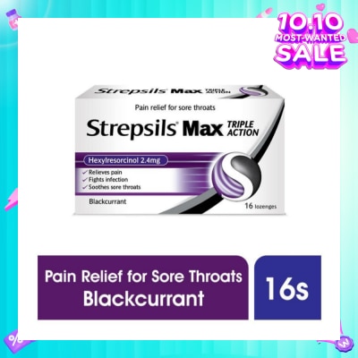 STREPSILS Lozenges Soothing Relief for Sore Throat Max Triple Action 16s