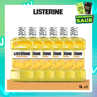 LISTERINE Listerine Antiseptic Mouth Wash Original (For Fresher Breath) 1L x 6s
