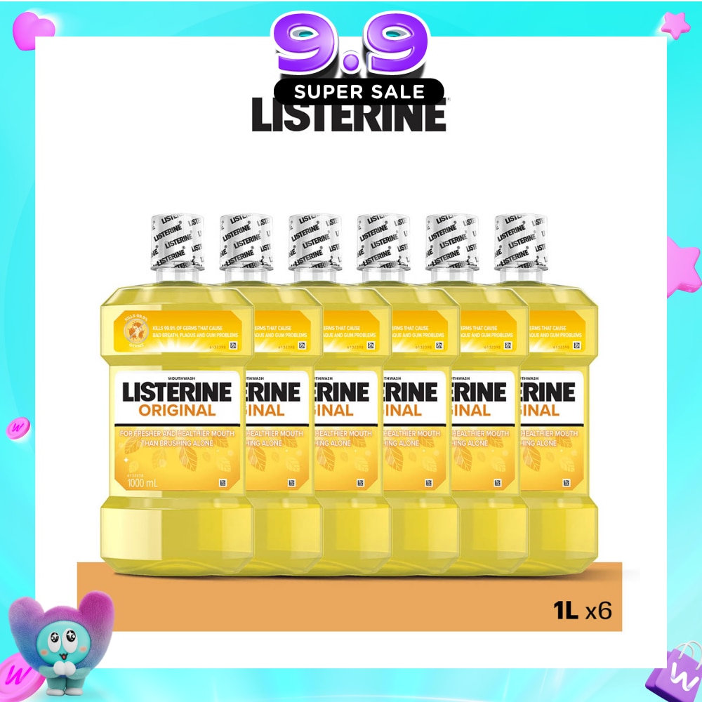 Listerine Antiseptic Mouth Wash Original (For Fresher Breath) 1L x 6s image