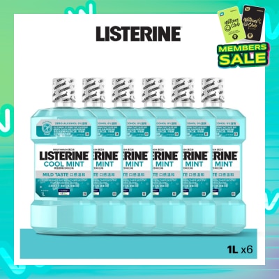 LISTERINE Listerine Zero Less Intense Mouthwash Cool Mint 1L X 6s