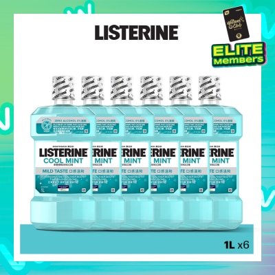 LISTERINE Listerine Zero Less Intense Mouthwash Cool Mint 1L X 6s