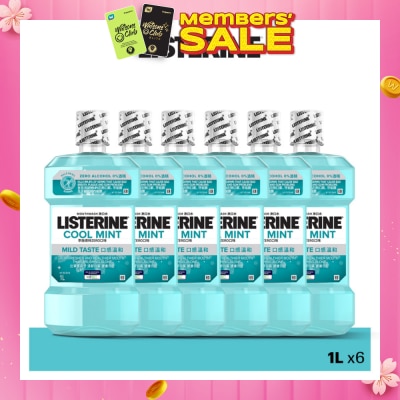LISTERINE Listerine Zero Less Intense Mouthwash Cool Mint 1L X 6s