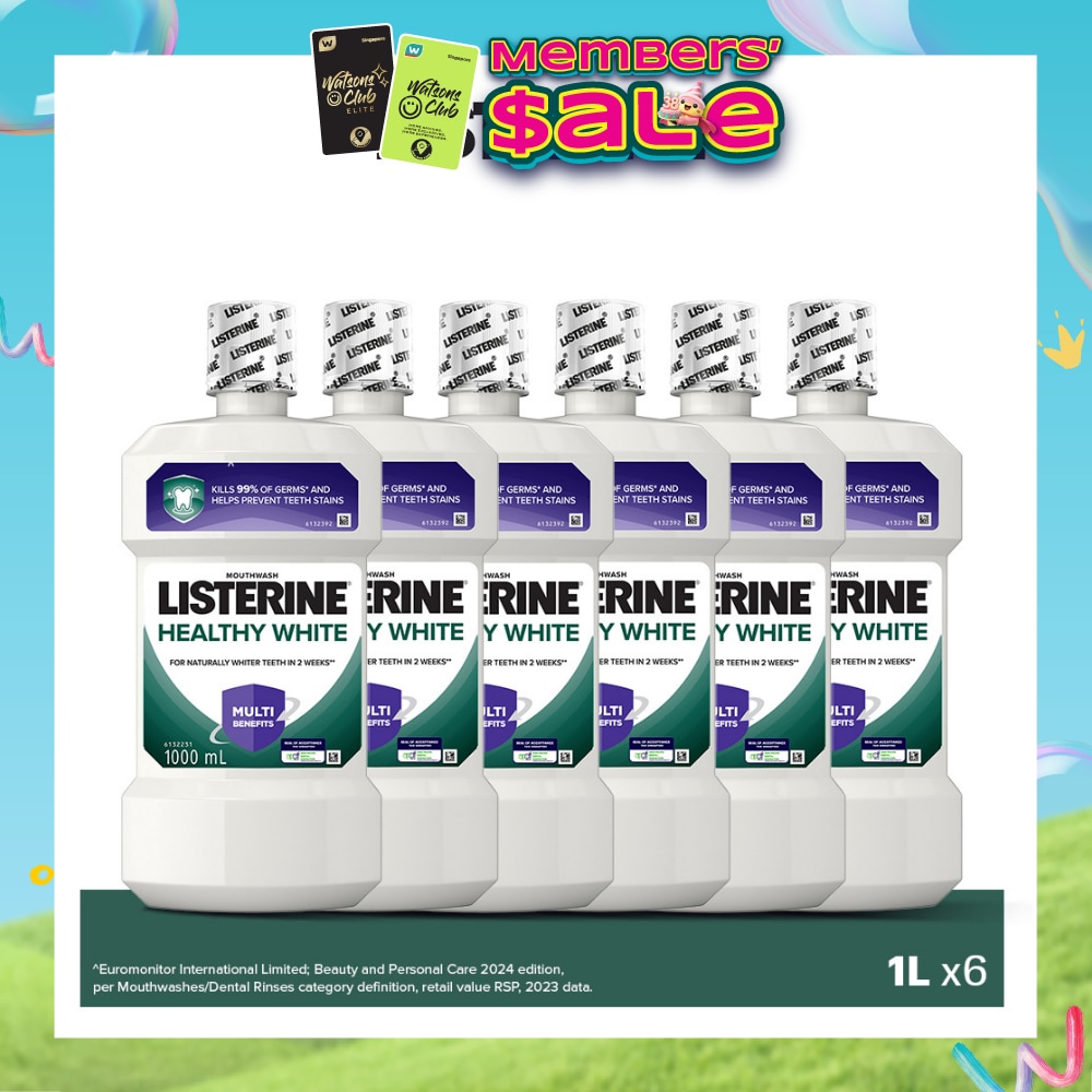 Listerine Healthy White Mouthwash 1L x 6s