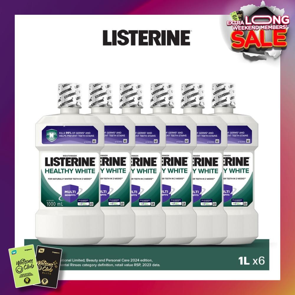 Listerine Healthy White Mouthwash 1L x 6s 