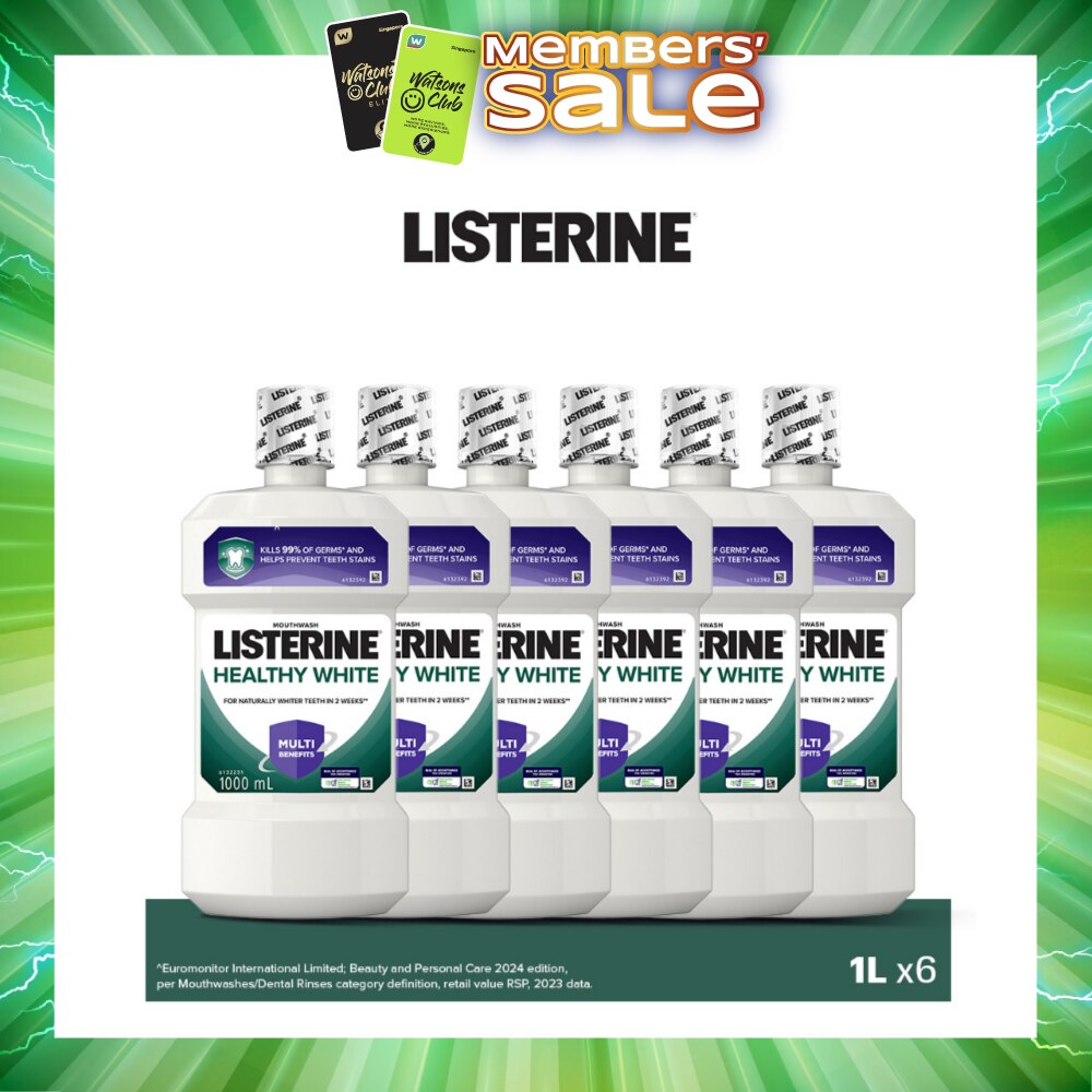 Listerine Healthy White Mouthwash 1L x 6s