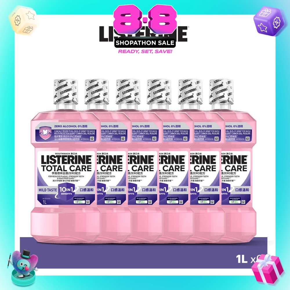 Total Care Zero Mouthwash With 10-in-1 Benefits 1L x 6s