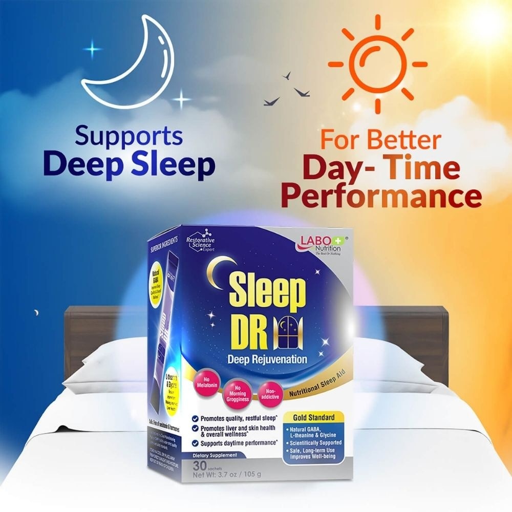 Sleep DR Melatonin-free Sleep Aid with Natural GABA, L-theanine, Glycine Sachet (Insomnia, Relaxation, Stress) 30s image