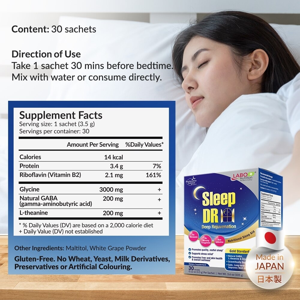 Sleep Dr Dietary Supplement Sachet (Aid for Insomnia, Helps with Mood, Stress, Relaxation and Calm) 30s