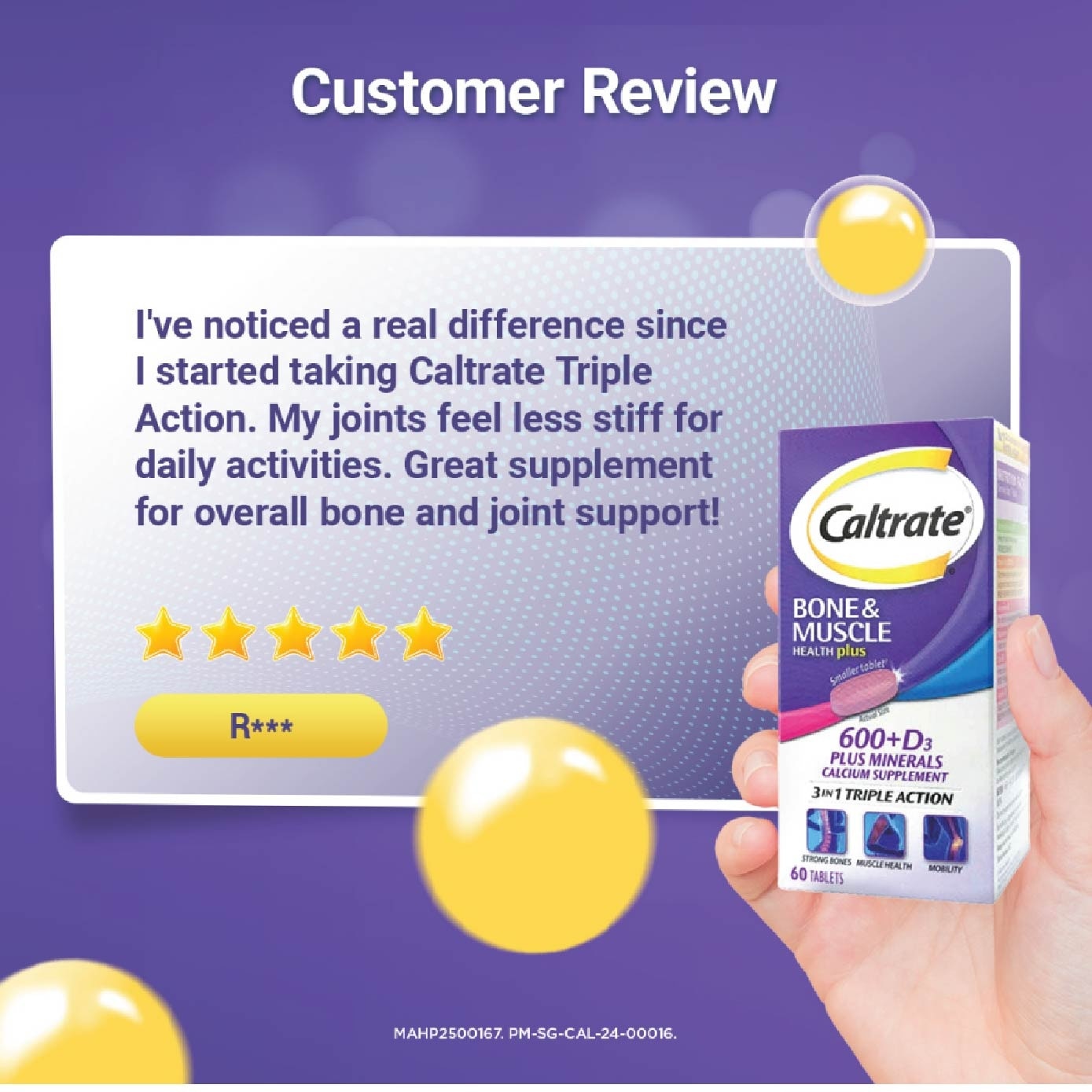 Bone & Muscle Health Plus 600+D3 Plus Minerals Triple Action Supplement Tablets 60s<BR>