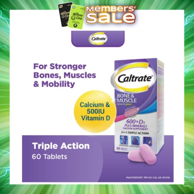 CALTRATE - Bone & Muscle Health Plus 600+D3 Plus Minerals Triple Action Supplement Tablets 60s